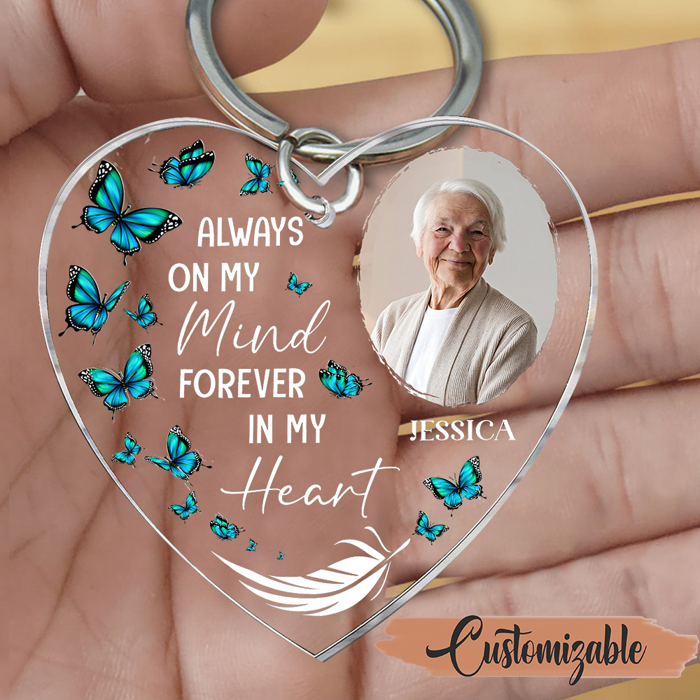 (Photo Inserted) Always On My Mind - Personalized Custom Shaped Acrylic Keychain